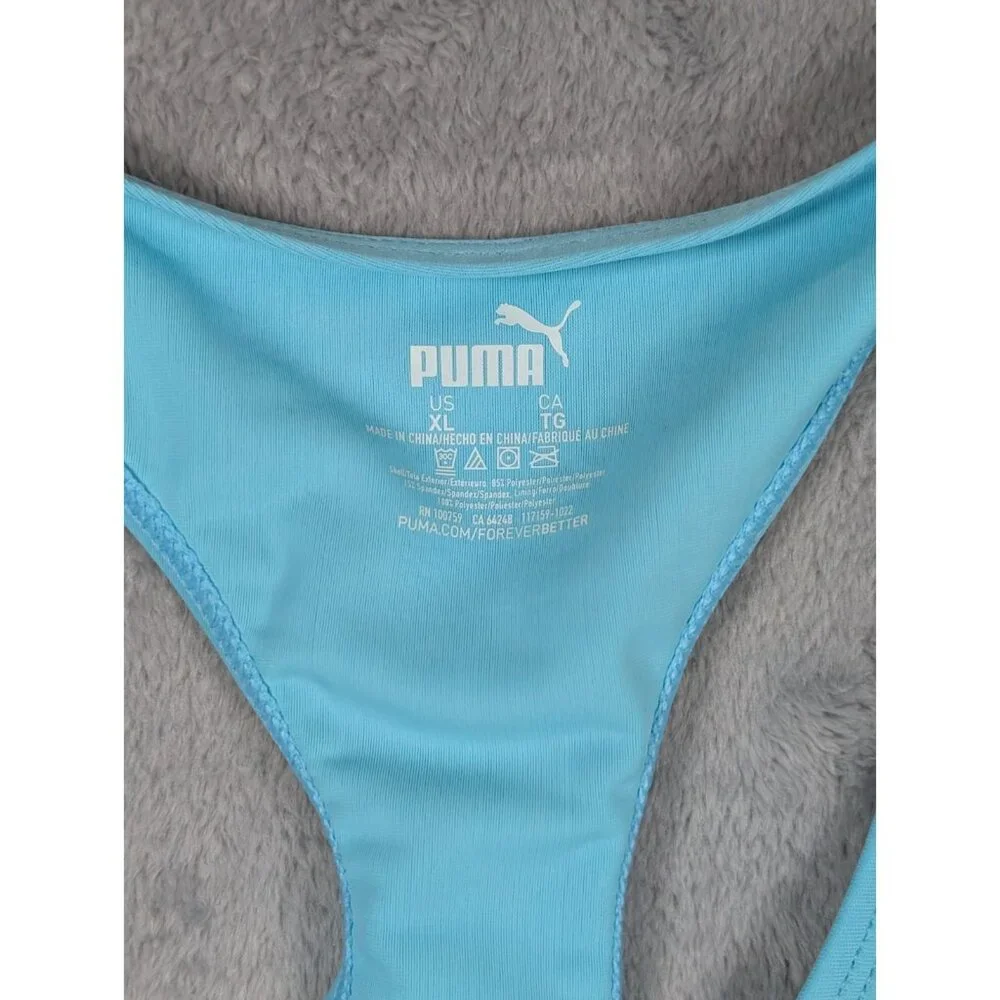 PUMA Girls Swimsuit Top Size XL Turquoise Active Summer Swimwear Performance